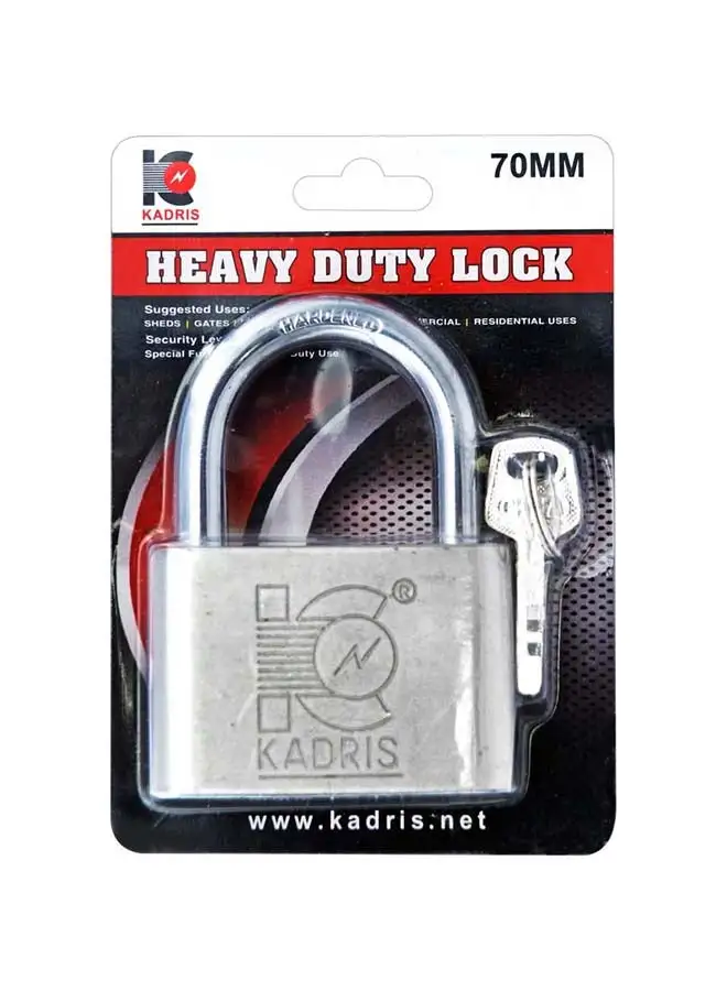 KADRIS Heavy-Duty Security Padlock Long HA-1816, Weather-Resistant in Heavy Duty steel Lock 70 MM - Padlock  shackle with Keys for Sheds, Storage Unit, School, Gym Locker, Fence, Toolbox, Hasp Storage