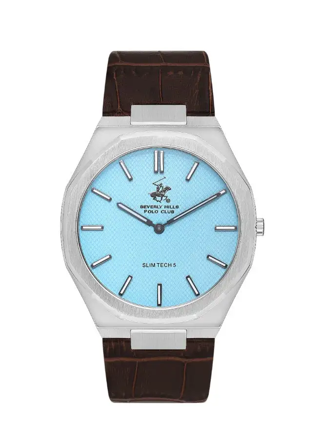 BEVERLY HILLS POLO CLUB Men's Analog Tonneau Shape Leather Wrist Watch BP3607X.302 - 42 Mm