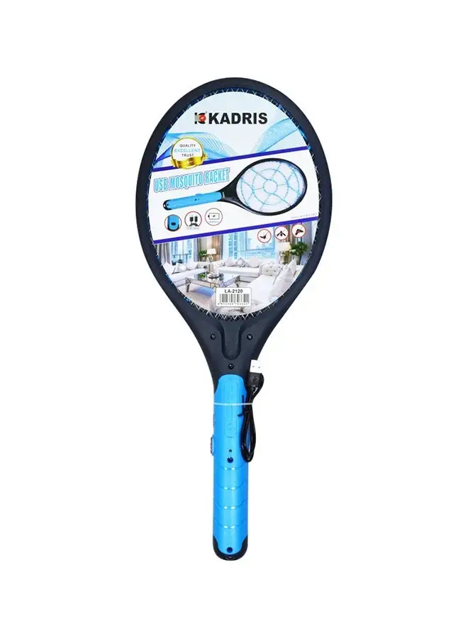 KADRIS USB/C type Rechargeable Mosquitos Fly Bug Zapper Swatter and Pest Killer Racket, Lightweight  with Grid 3-Layer Mesh Protection (26 x 20 cms)