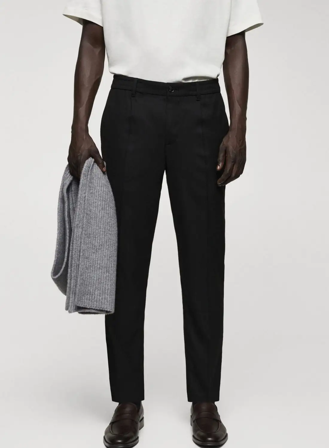 Mango Man Slim Fit Pleated Trousers