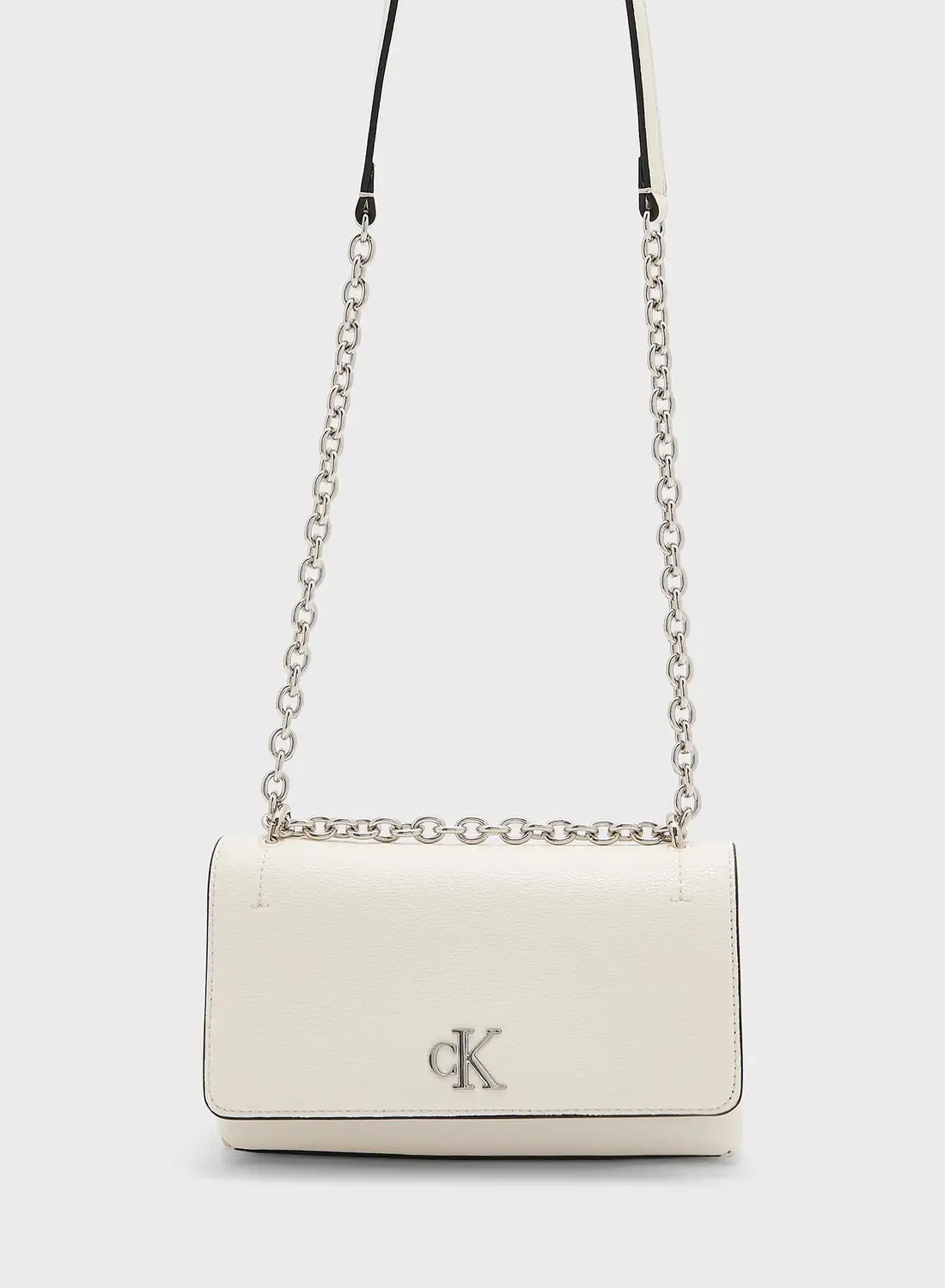 CALVIN KLEIN Flap Over Logo Detailed Crossbody