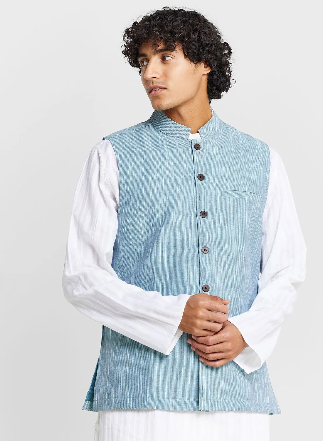 Fabindia Button Detail Nehru Jacket