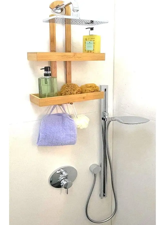 Home Pro Home Pro Wall Organizer Shower Caddy High Quality Bamboo Wall Caddy Wall Mount Shower Caddy in Multipurpose