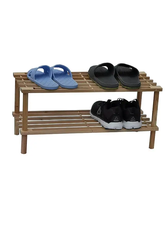 Feelings Wooden Shoe Rack 2 Tier 63Cm Natural