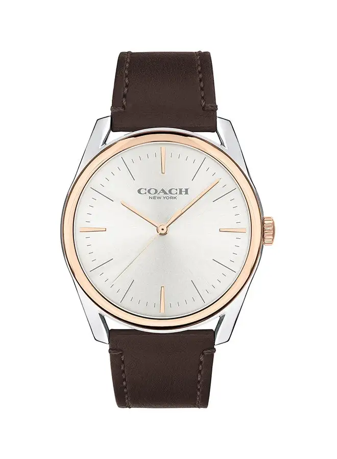 COACH Men's Preston Silver White Dial Watch - 14602482