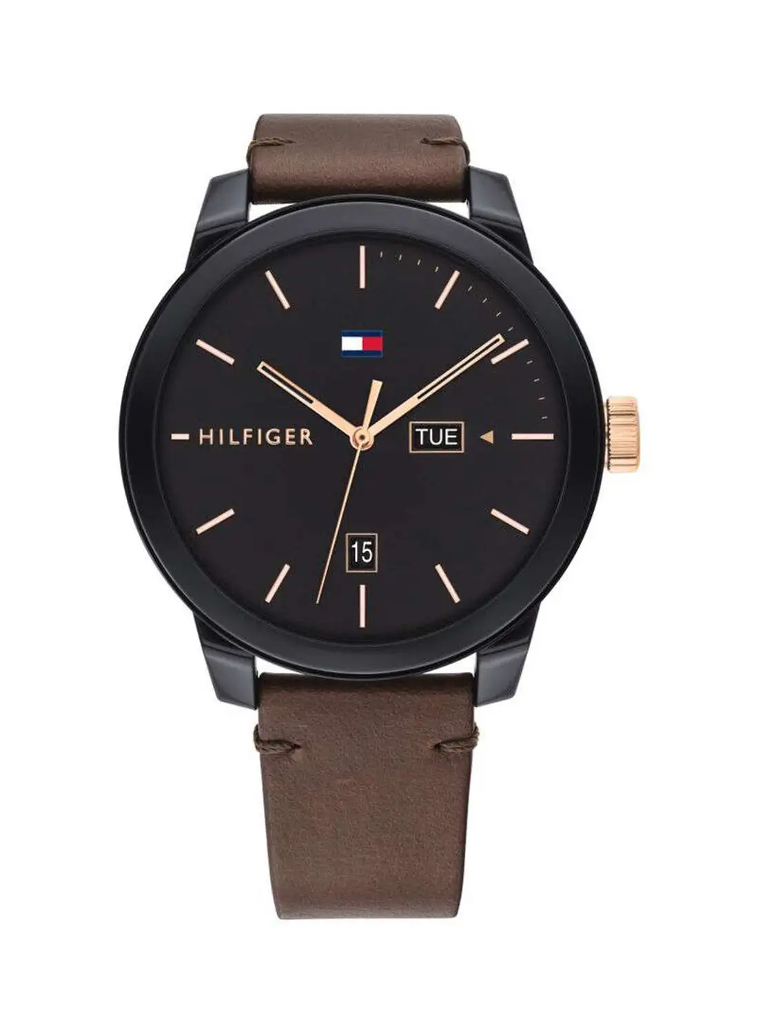 TOMMY HILFIGER Men's Leather Analog Wrist Watch 1791748