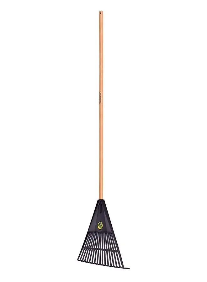 TRAMONTINA Black Plastic Garden Rake with 18 Teeth and 120cm Wood Handle