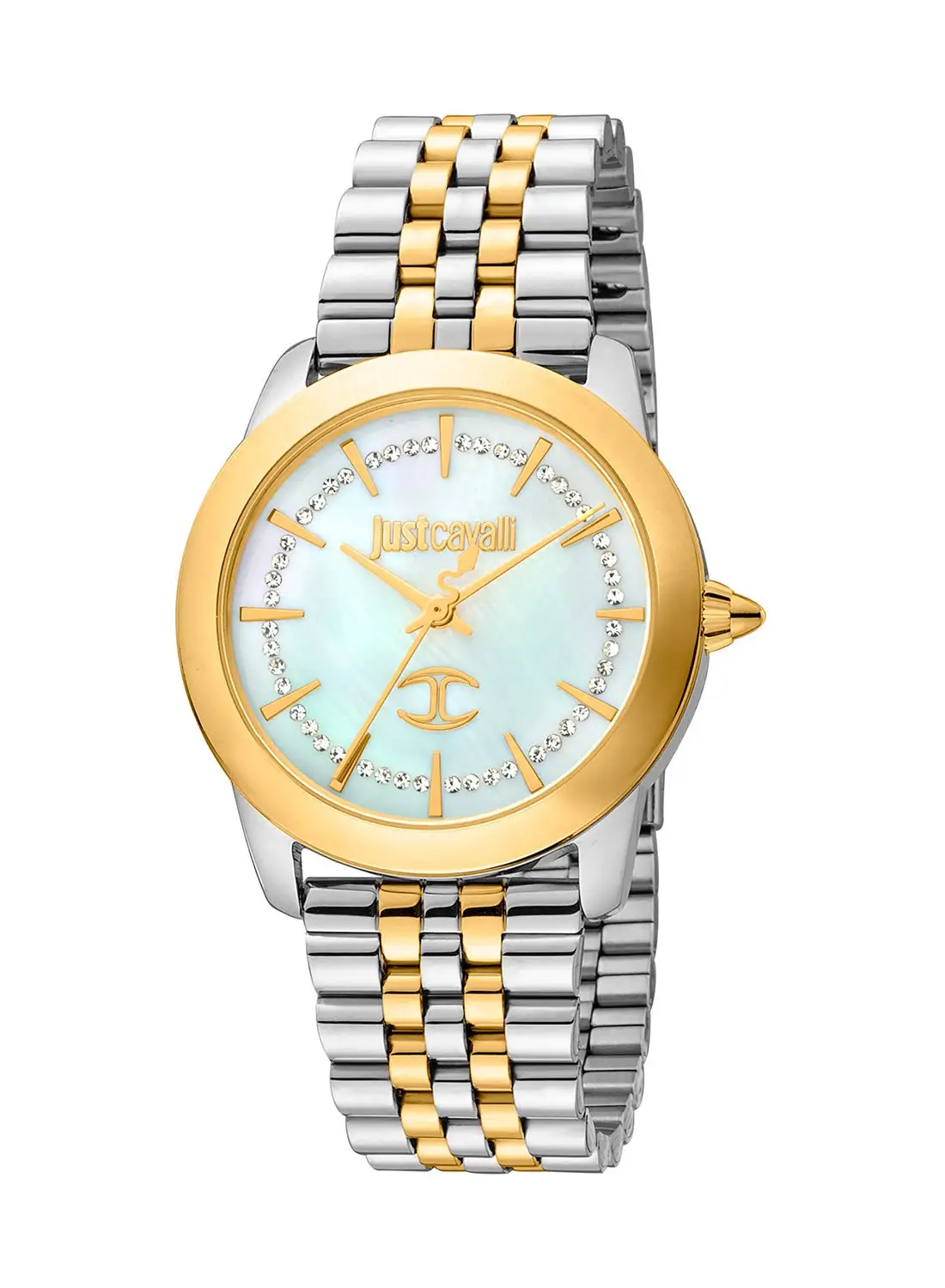 Justcavalli Women's Analog Round Shape Stainless Steel Wrist Watch JC1L211M0095 - 34 Mm