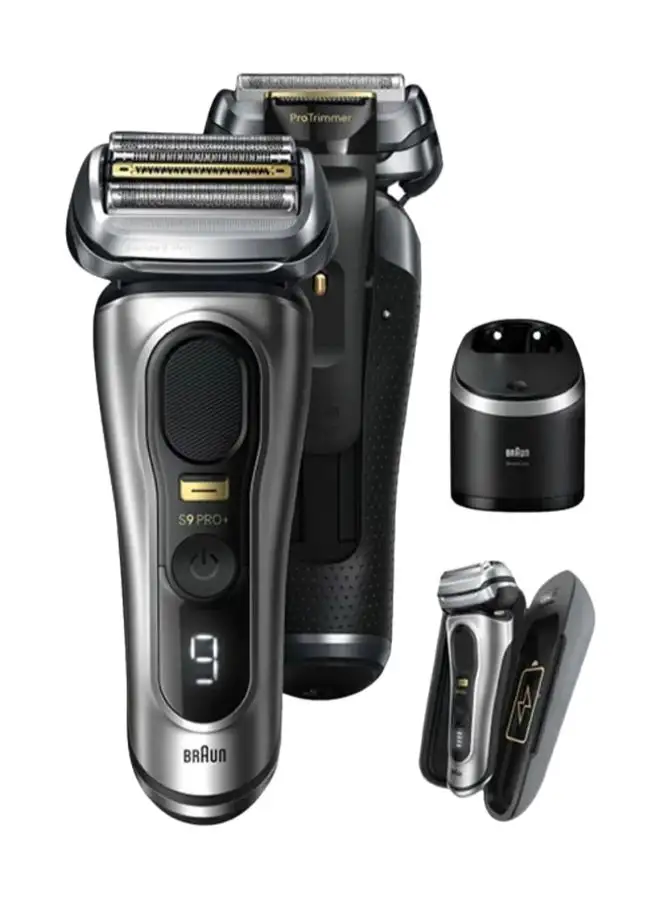 BRAUN Series 9 Pro+ Electric Shaver, Wet And Dry With 6-In-1 Smartcare Center And Powercase Silver