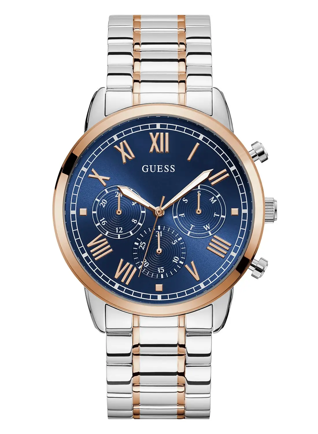 GUESS Men's Chronograph Round Shape Stainless Steel Wrist Watch W1309G4 - 44 Mm