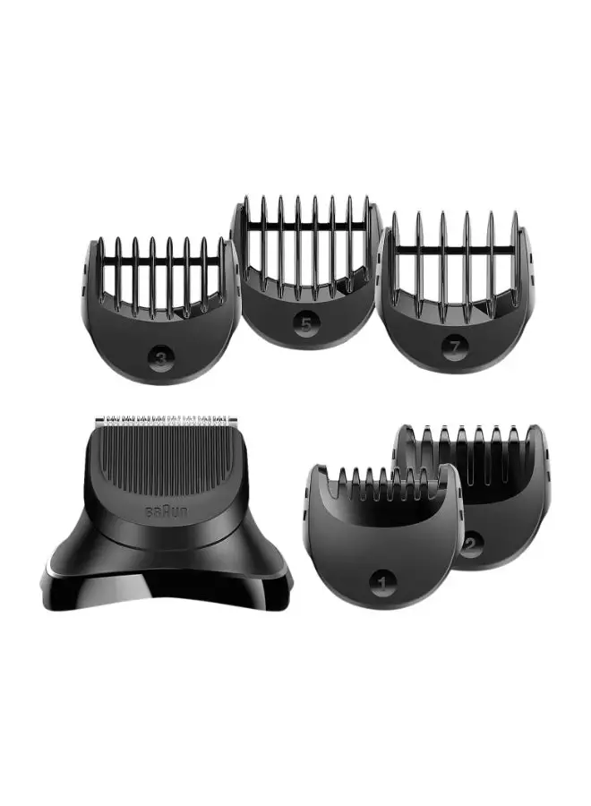 BRAUN Series 3, Beard Trimmer Head And 5 Combs. Series 3 Black