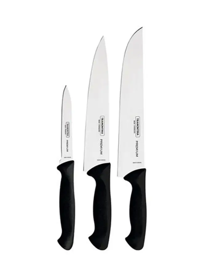 TRAMONTINA 3 Pieces Chefs Knives Set Premium Black 3inch, 5inch, 6inch