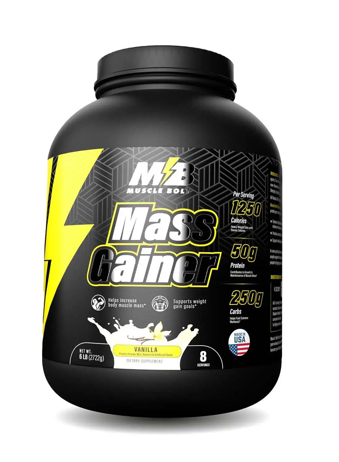 Muscle Bolt Mass Gainer Protein Powder Mix For Weight Gain, Vanilla 6lb