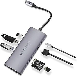ZEBRONICS 7 in1 USB Type C Multiport Adapter Zeb TA1500UCVP with USB, HDMI, SD, Micro SD, Type C PD
