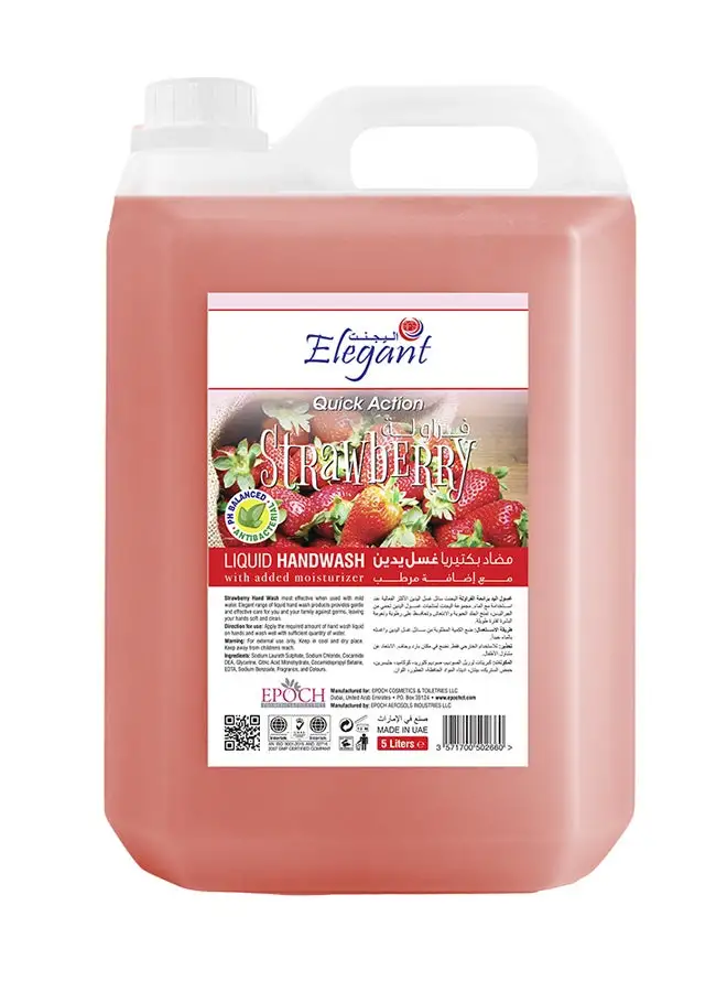 Elegant Strawberry Handwash Refill Clear 5Liters