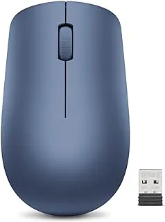 Lenovo 530 Wireless Mouse with Battery, 2.4GHz Nano USB, 1200 DPI Optical Sensor, Ergonomic for Left or Right Hand, Lightweight, GY50Z18986, Abyss Blue