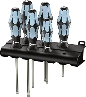 Wera Kraftform Slotted Screwdriver Set, Black/Blue, 3334/3355/6, 6-Pcs