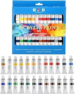 Mumoo Bear Acrylic Paint Set 24 Tubes Non Toxic Acrylic Craft Paints for Artists Beginners Canvas Wood Painting, No Fading & Rich Pigment, 12ml/Tube