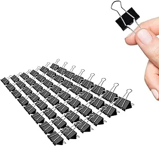 15 MM Foldback Clips, Binder Clips(72 PCS PACK) Black Office Paper Clip Office And Home Supply Clamp Binder Clips - 72 Pcs