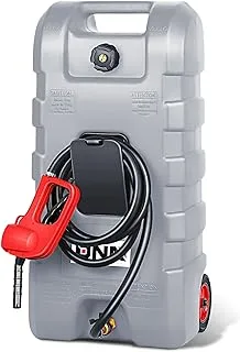 DNA MOTORING 58L Portable Fuel Caddy Tank Container for Gasoline Diesel Light Oil,Grey,TOOLS-00302