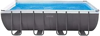 Intex 26352 Big Swimming Pool 549x274x132cm Rectangular Pool for Party with Filter Pump and Ladder -Blue+Gray