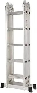 AL AARQAM 4x5 Multi-Purpose Folding Extension Aluminum Ladder - 4 Meters