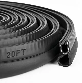 Car Trim Seal with Top Bulb - 20 Feet Car Door Rubber Seal Strip, Fits 1/16