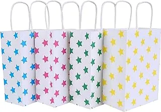 24 Pieces Kraft Paper Party Favor Bags with handle Assorted Colors (Star)