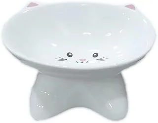 Ceramic kitty Podium - 16 x 9.5cm White