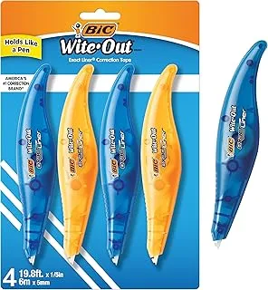 BIC Wite-Out Brand Exact Liner Correction Tape, White, 4-Count