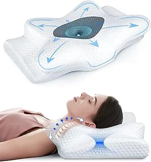 Emircey Adjustable Cervical Pillow for Neck and Shoulder Pain Relief, 3X Plus Support Hollow Contour Memory Foam Pillows for Sleeping, Odorless Orthopedic Bed Pillows for Side, Back, Stomach Sleeper