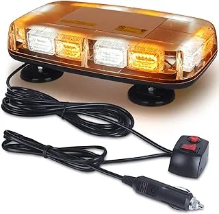 LED Strobe Light, 12V-24V 72 LED Warning Safety Flashing Beacon Lights with 4 Magnet and 16.4 ft Straight Cord for Vehicle Forklift Truck Tractor UTV Car Bus