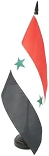 Bpa Syria Table Flag with Black Plastic Stick and Base, 21 cm x 14 cm Size