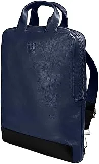 Moleskine Vertical Backpack, Device Bag, Classic Leather Collection, PC Backpack Compatible with Tablet, Laptop, iPad up to 15 inches, Dimensions 30 x 40 x 8.5 cm, Sapphire Blue