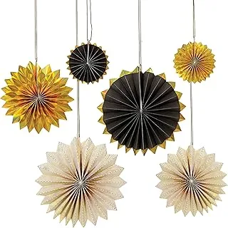 Black And Gold Pinwheel Decorations