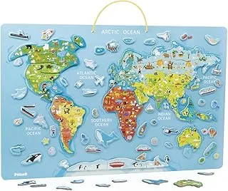 Viga Jumbo Magnetic World Map Puzzle with White Board and Marker