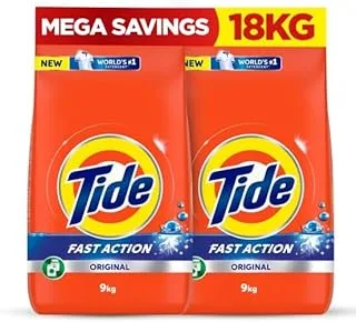 Tide Fast Action Laundry Detergent Powder, 9 KG x 2, Dual Pack, 18 kg