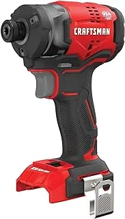 CRAFTSMAN V20 Cordless Impact Driver, 1/4 Inch, Bare Tool Only (CMCF820B)