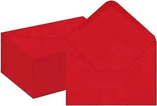 100 Pack 4x6 Envelopes for invitations, Red A6 Envelopes, Postcard Envelopes, Photo Envelopes, Used for Graduation, Wedding, Baby Shower-(6.5 x 4.75 Inches) (Red)