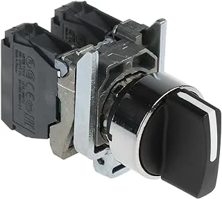 Schneider Electric Selector switch, metal, black, Ø22, 3 positions, stay put, 2 NO, XB4BD33