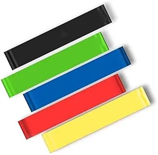 Body Building Yoga Stretch Fitness Resistance Rubber Elastic Exercise Straps 5 Pieces