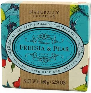 Naturally European Soap Freesia & Pear 150G Wrapped