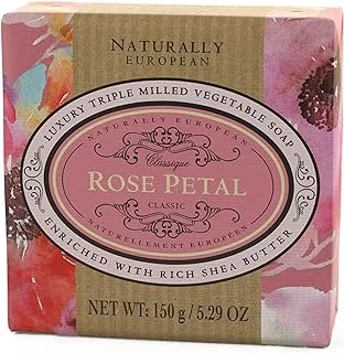 Naturally European Soap Rose Petal 150G Wrapped