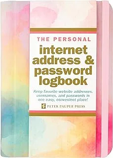 Watercolor Sunset Internet Address & Password Logbook (removable cover band for security)