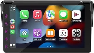 جهاز Apple Carplay & Android Auto اللاسلكي لاستريو السيارة، محمول 7 بوصة Apple Car Play شاشة تعمل باللمس ومزامنة الملاحة الصوتية وجهاز استقبال راديو السيارة للسيارة، متوافق مع بلوتوث بدون استخدام اليدين