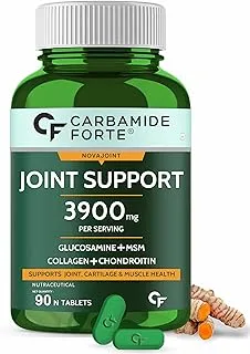 Carbamide Forte Glucosamine & Chondroitin MSM - Joint Support Supplement with Vitamins - 3900mg Per Serving – 90 Tablets