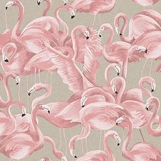 Tempaper Ballerina Pink Flamingo Removable Peel and Stick Wallpaper, 20.5 in X 16.5 ft, Made in the USA