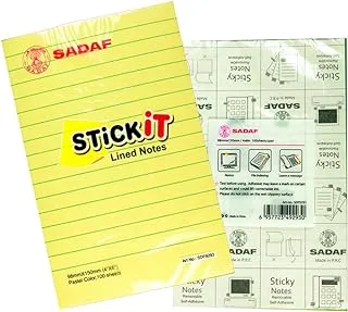 Sadaf Lined Sticky Notes 100 Sheets, 98 mm X 150 mm Size