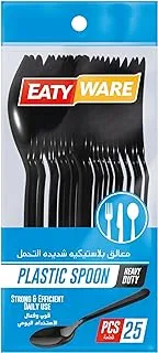 Eaty Ware Heavy Duty Plastic Disposable Spoon 50-Pieces, 18 cm Size