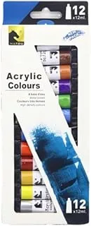 Matou Acrylic Colour Tubes 12-Pieces 12 ml, Multicolor